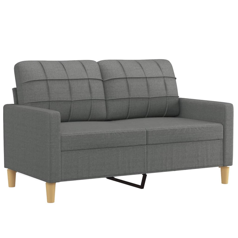 Set de canapele cu perne, 2 piese, gri închis, textil