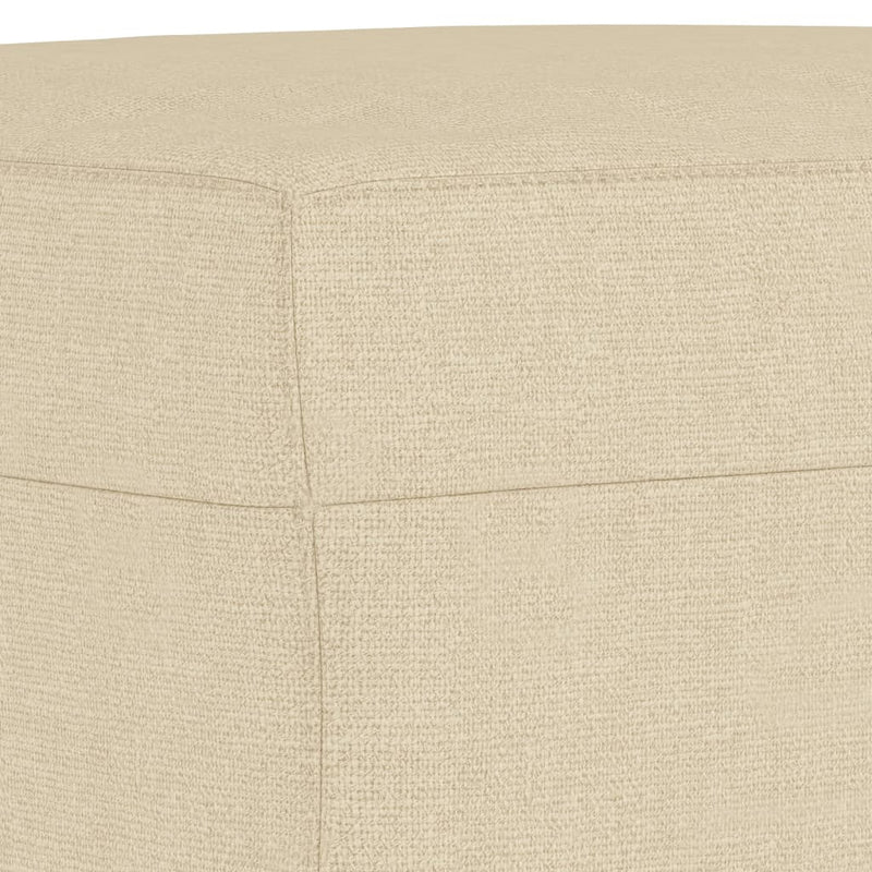 Set de canapele cu perne, 3 piese, crem, textil