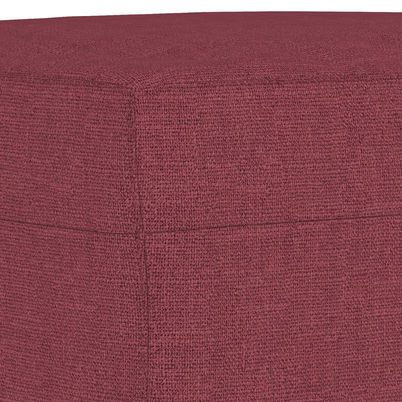 Set canapea cu perne, 3 piese, roșu vin, material textil