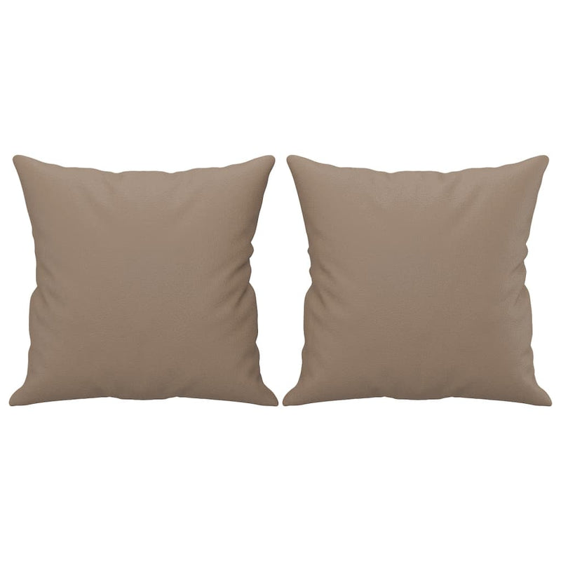 Set de canapele cu perne, 3 piese, cappuccino, piele ecologică