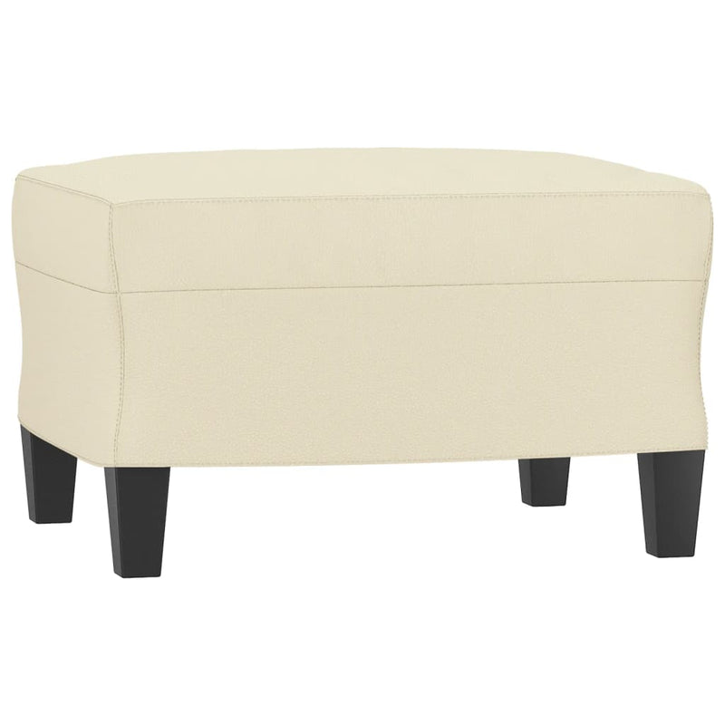 Set de canapele cu perne, 4 piese, crem, piele ecologică