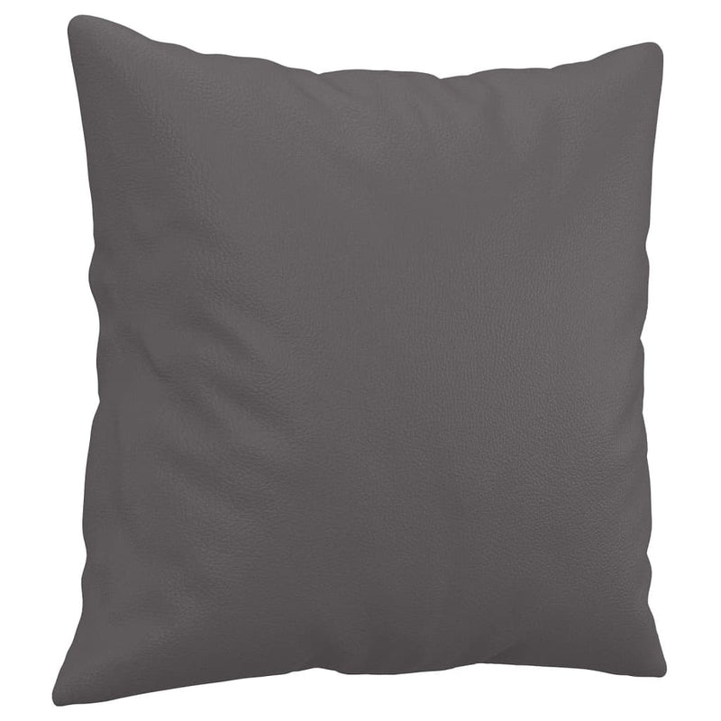Set de canapele cu perne, 4 piese, gri, piele ecologică