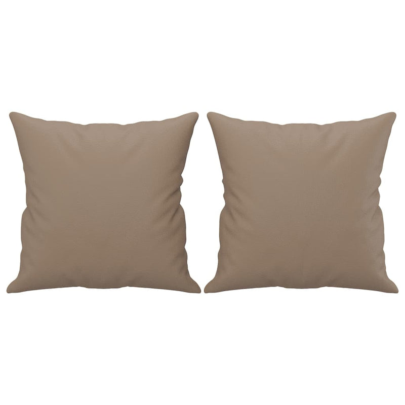 Set de canapele cu perne, 2 piese, cappuccino, piele ecologică
