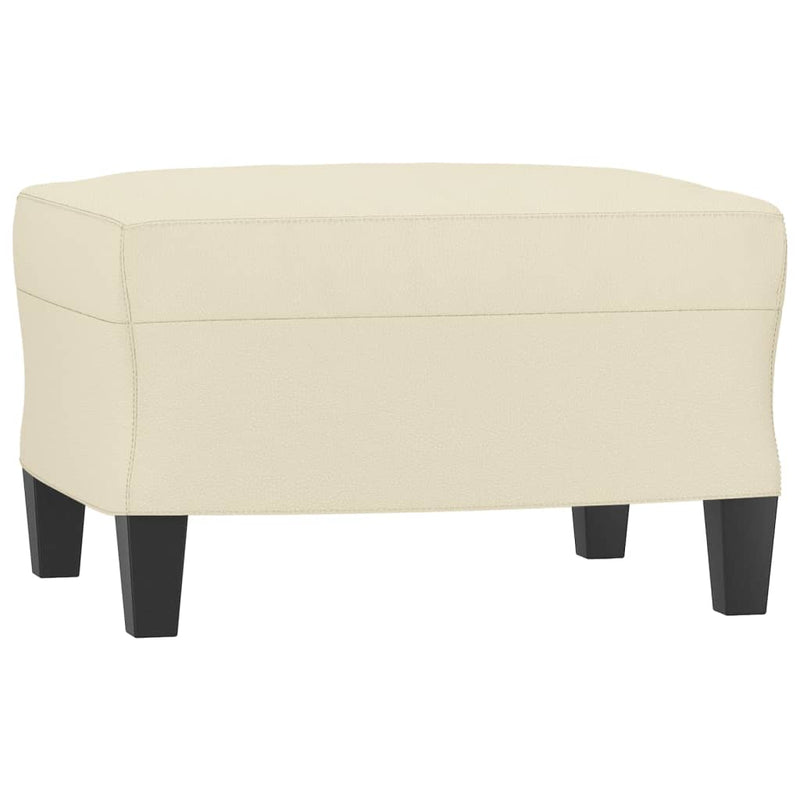 Set de canapele cu perne, 4 piese, crem, piele ecologică