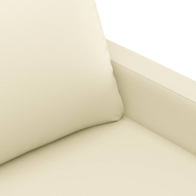 Set de canapele cu perne, 4 piese, crem, piele ecologică