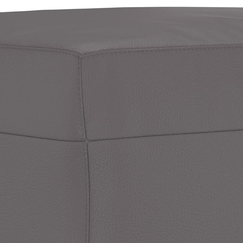 Set de canapele cu perne, 4 piese, gri, piele ecologică