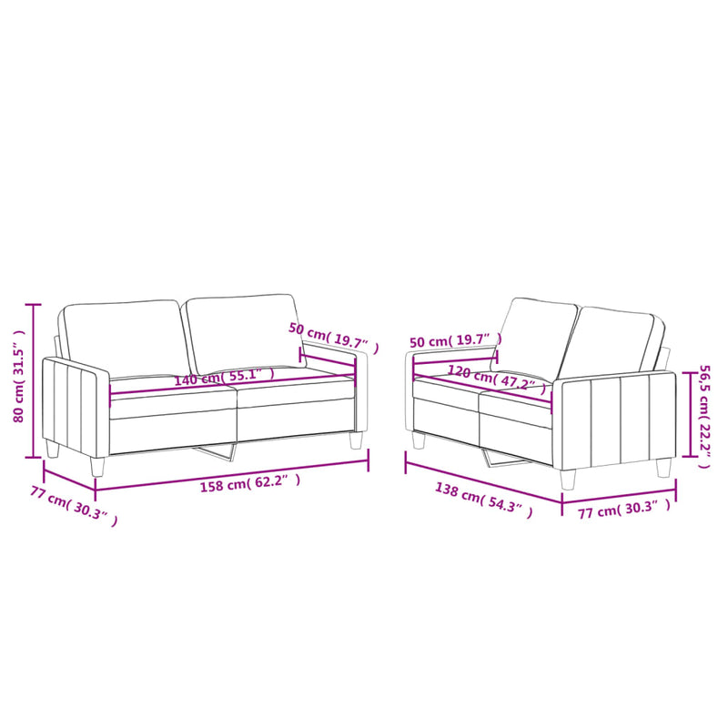 Set de canapele cu perne, 2 piese, roșu vin, piele ecologică
