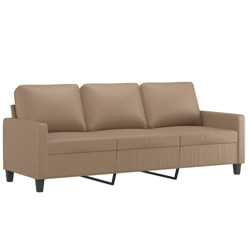 Set de canapele cu perne, 2 piese, cappuccino, piele ecologică