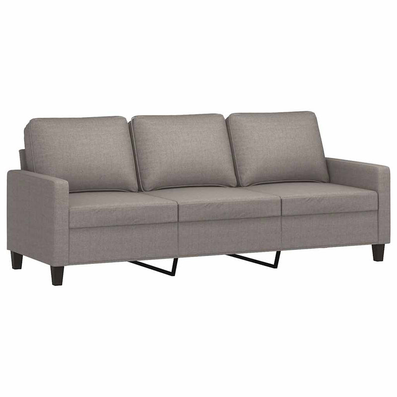 Set de canapea cu perne, 4 piese, gri taupe, material textil