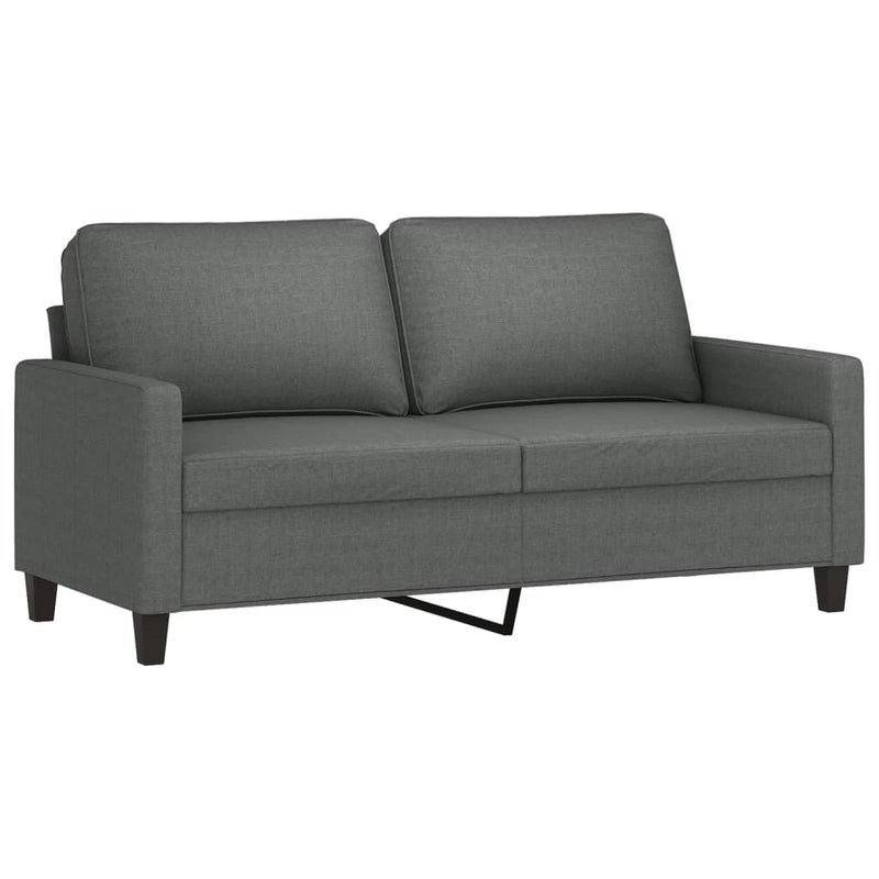 Set de canapele cu perne, 2 piese, gri închis, textil