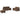 Set de canapele cu perne, 3 piese, maro, textil