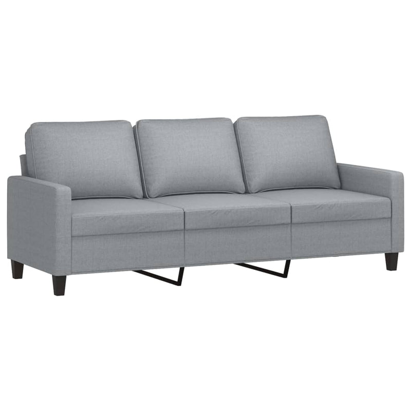 Set de canapele cu perne, 2 piese, gri deschis, textil