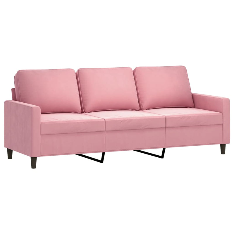 Set de canapele cu perne, 4 piese, roz, catifea