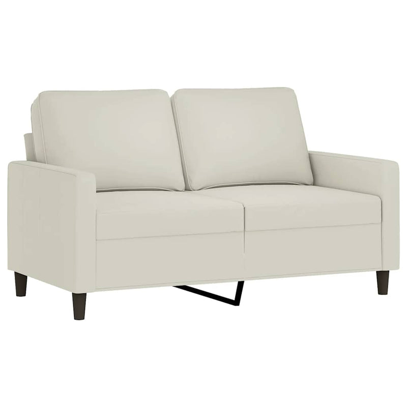 Set de canapele cu perne, 4 piese, crem, catifea