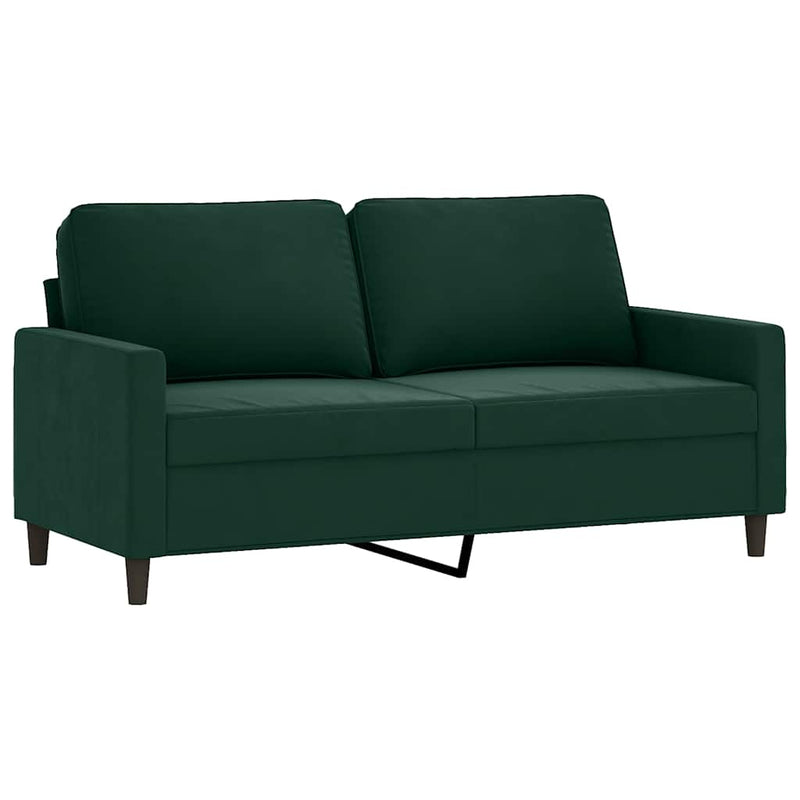 Set de canapele cu perne, 3 piese, verde închis, catifea