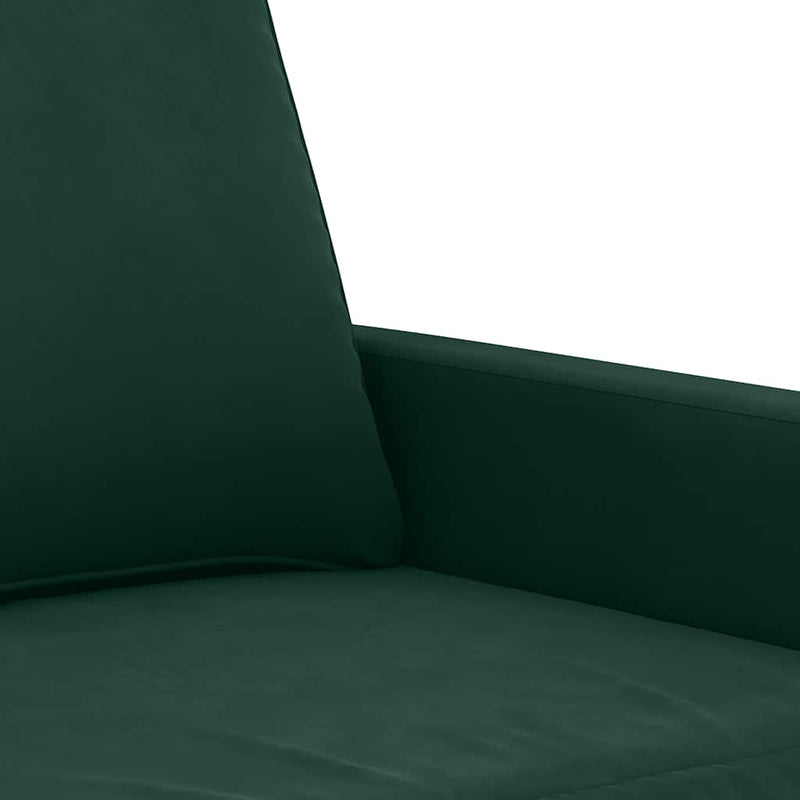 Set de canapele cu perne, 3 piese, verde închis, catifea