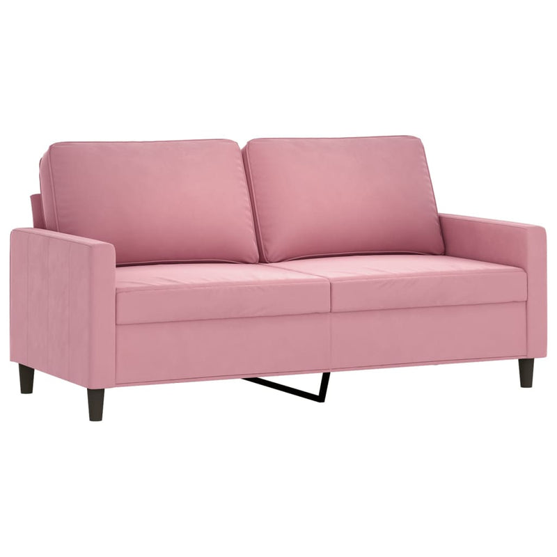Set de canapele cu perne, 3 piese, roz, catifea
