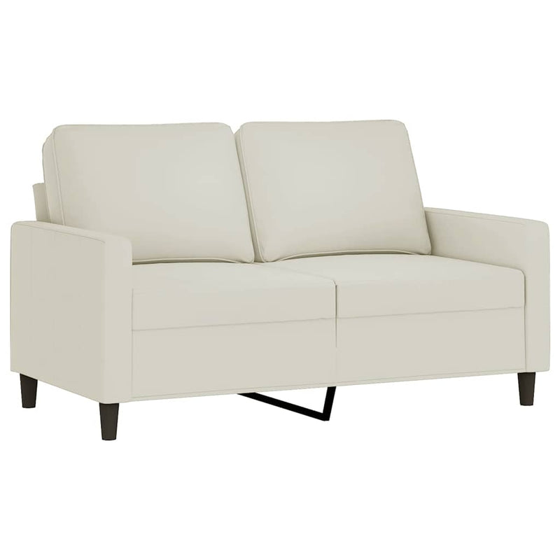 Set de canapele cu perne, 3 piese, crem, catifea