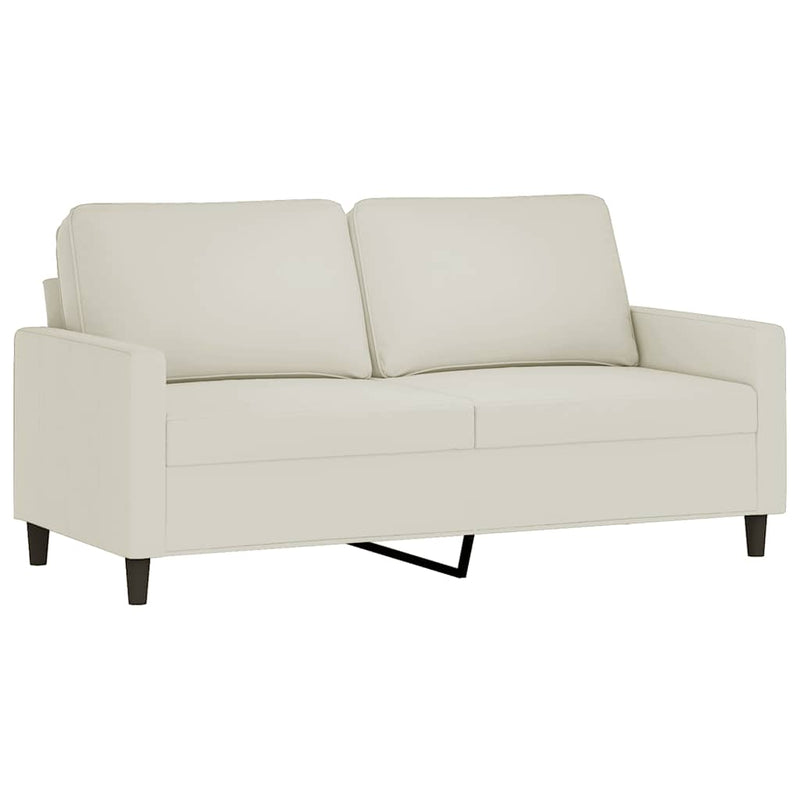 Set de canapele cu perne, 3 piese, crem, catifea