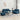 Set de canapele cu perne, 3 piese, albastru, catifea