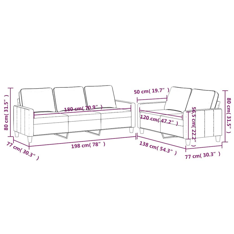 Set de canapele cu perne, 2 piese, negru, catifea