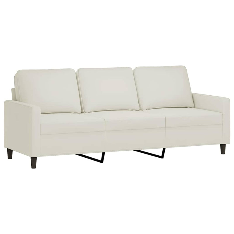 Set de canapele cu perne, 2 piese, crem, catifea