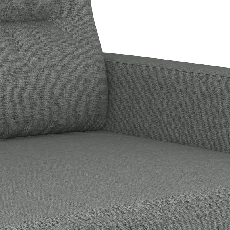 Set de canapele cu perne, 3 piese, gri închis, textil