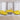 Set de canapele cu perne, 4 piese, galben deschis, textil