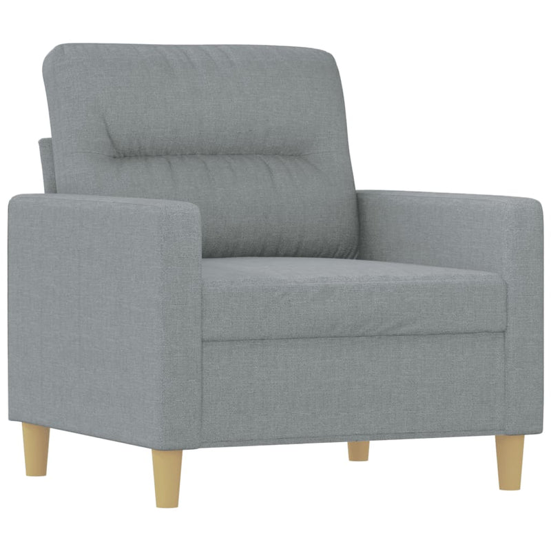 Set de canapele cu perne, 4 piese, gri deschis, material textil