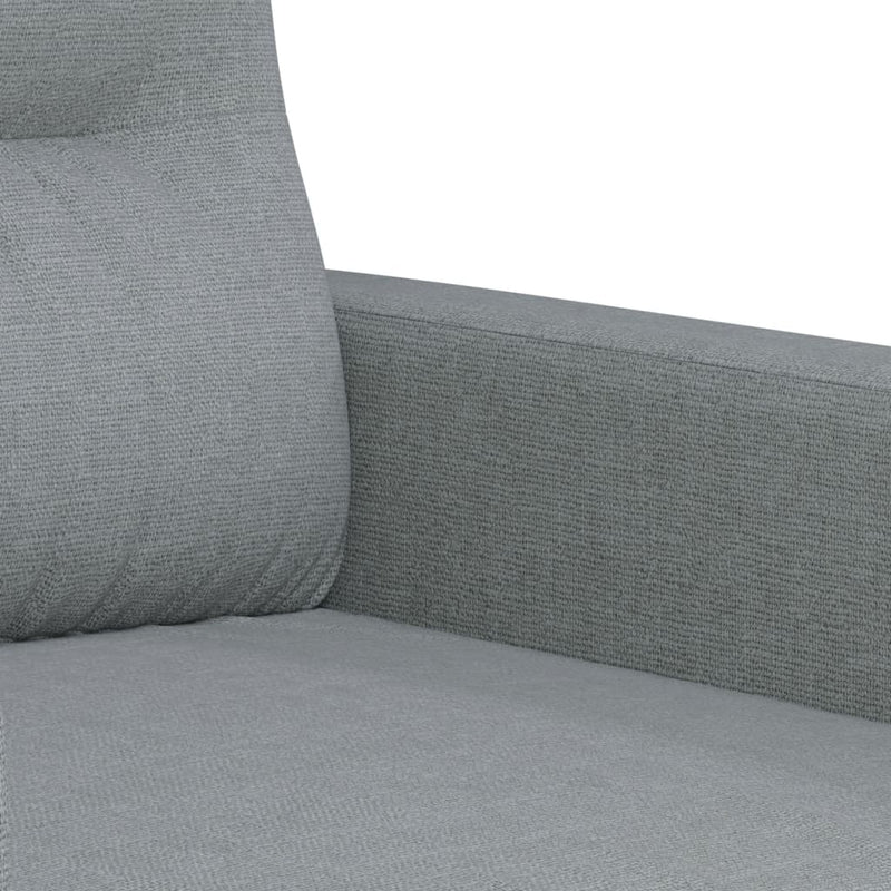 Set de canapele cu perne, 4 piese, gri deschis, material textil