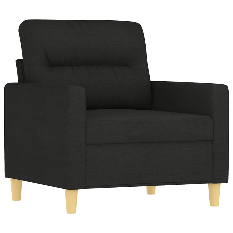 Set de canapele cu perne, 4 piese, negru, material textil