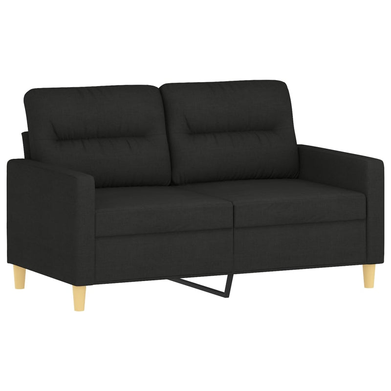 Set de canapele cu perne, 4 piese, negru, material textil