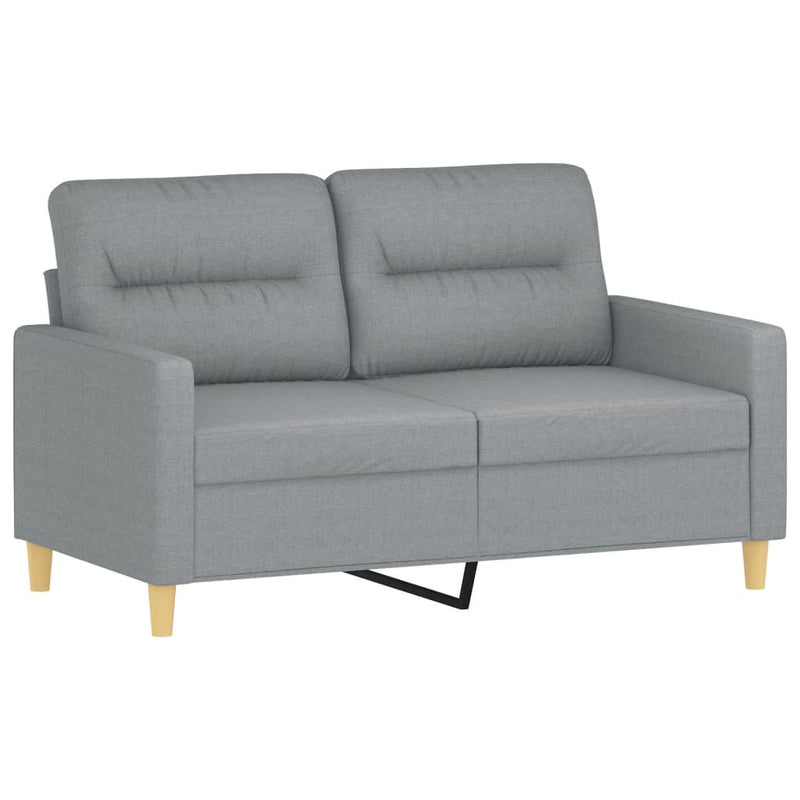 Set de canapele cu perne, 2 piese, gri deschis, textil
