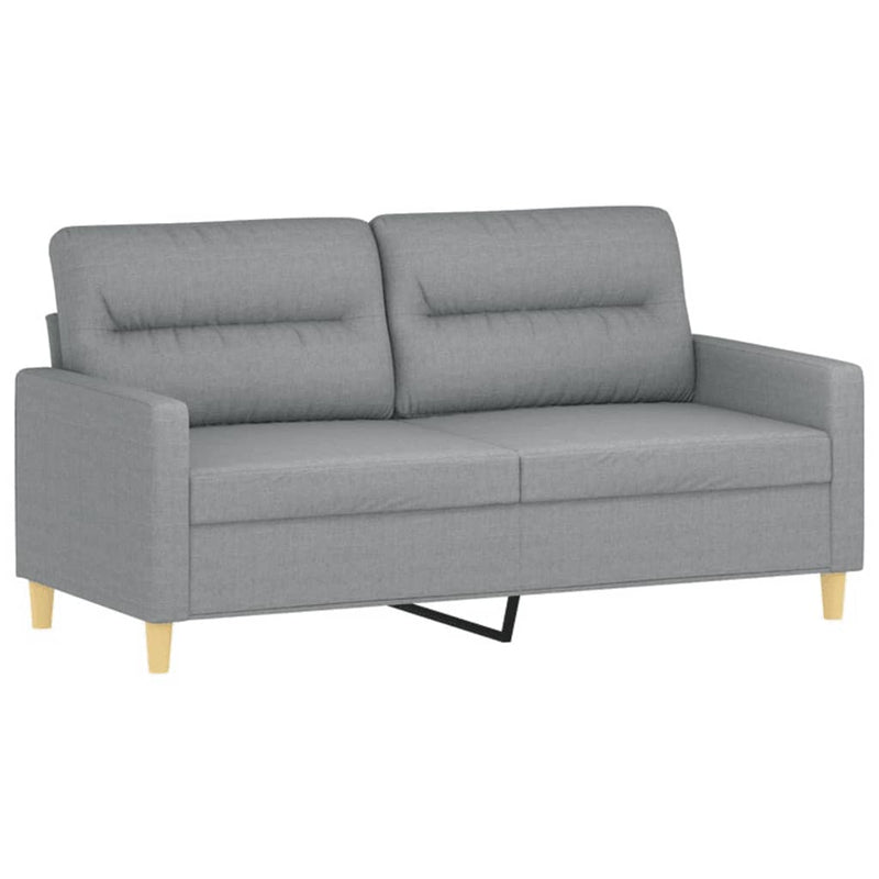 Set de canapele cu perne, 2 piese, gri deschis, textil