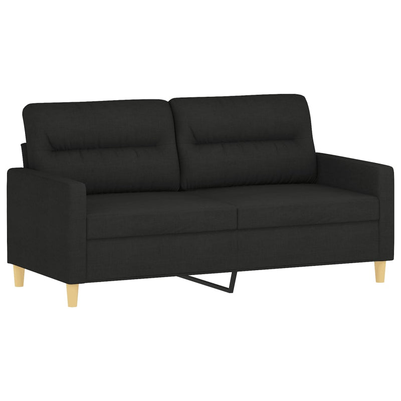 Set de canapele cu perne, 2 piese, negru, textil