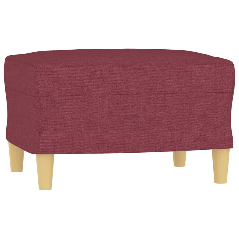Set canapea cu perne, 3 piese, roșu vin, material textil