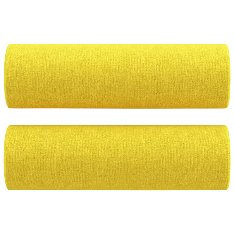 Set de canapele cu perne, 2 piese, galben deschis, textil