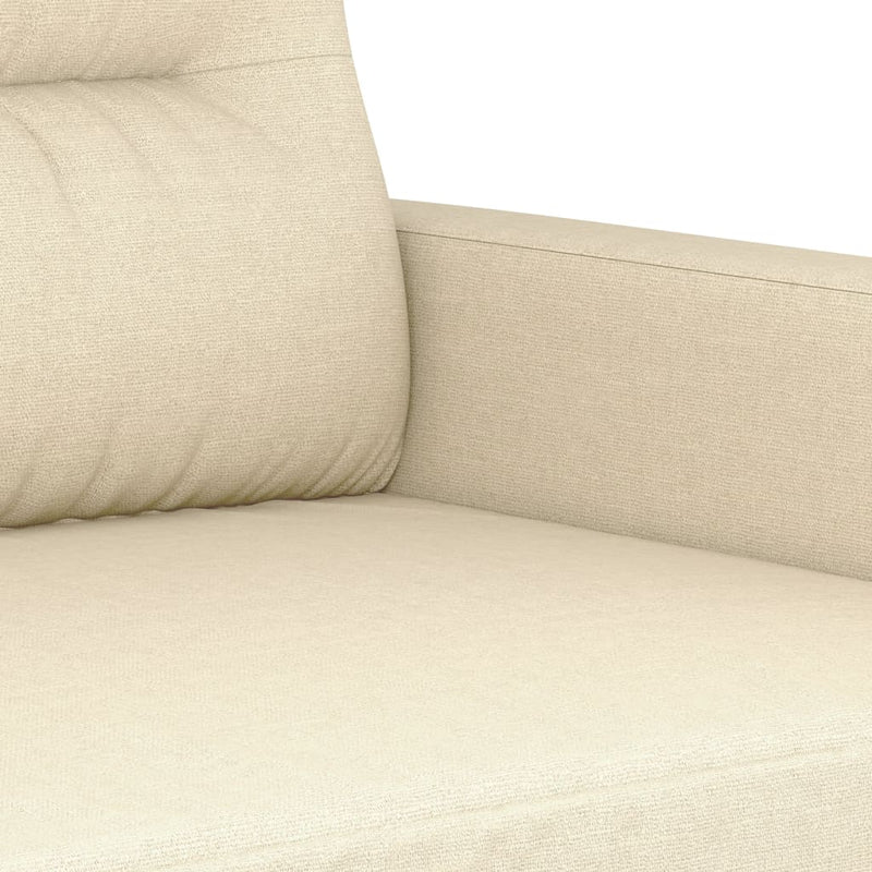 Set de canapele cu perne, 3 piese, crem, textil