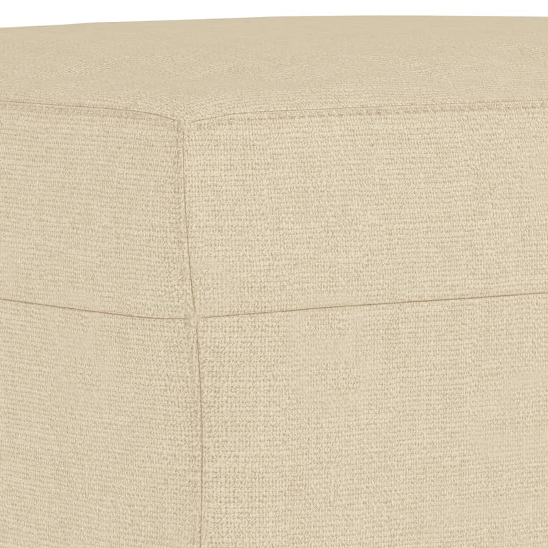 Set de canapele cu perne, 3 piese, crem, textil