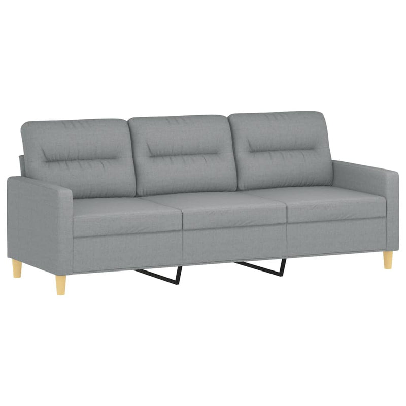 Set de canapele cu perne, 2 piese, gri deschis, material textil
