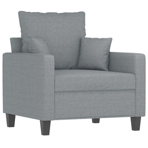 Set de canapele cu perne, 4 piese, gri deschis, material textil
