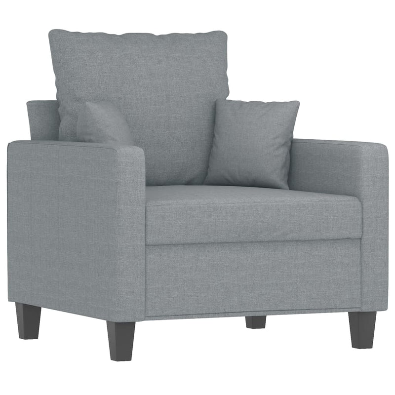 Set de canapele cu perne, 4 piese, gri deschis, material textil