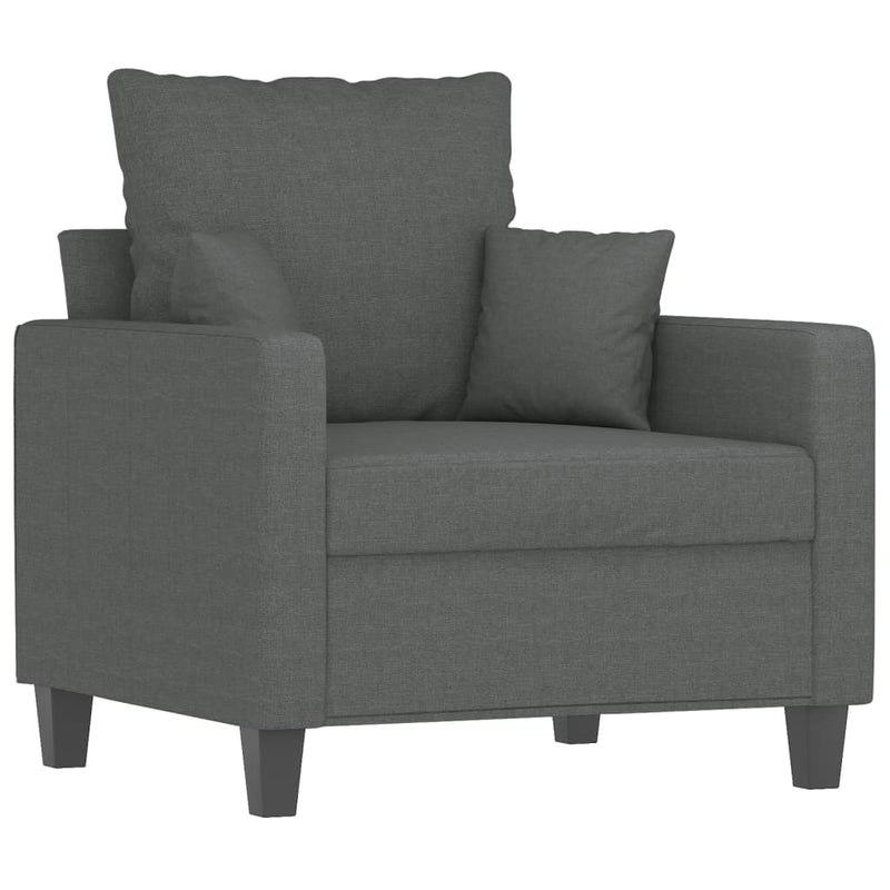 Set de canapele cu perne, 4 piese, gri închis, material textil