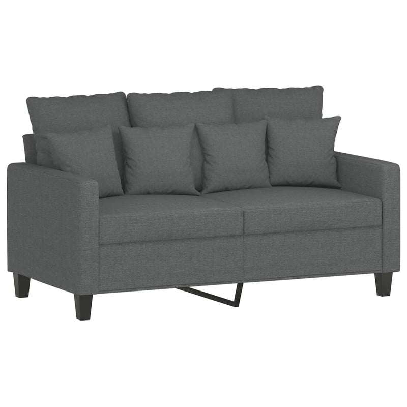 Set de canapele cu perne, 4 piese, gri închis, material textil