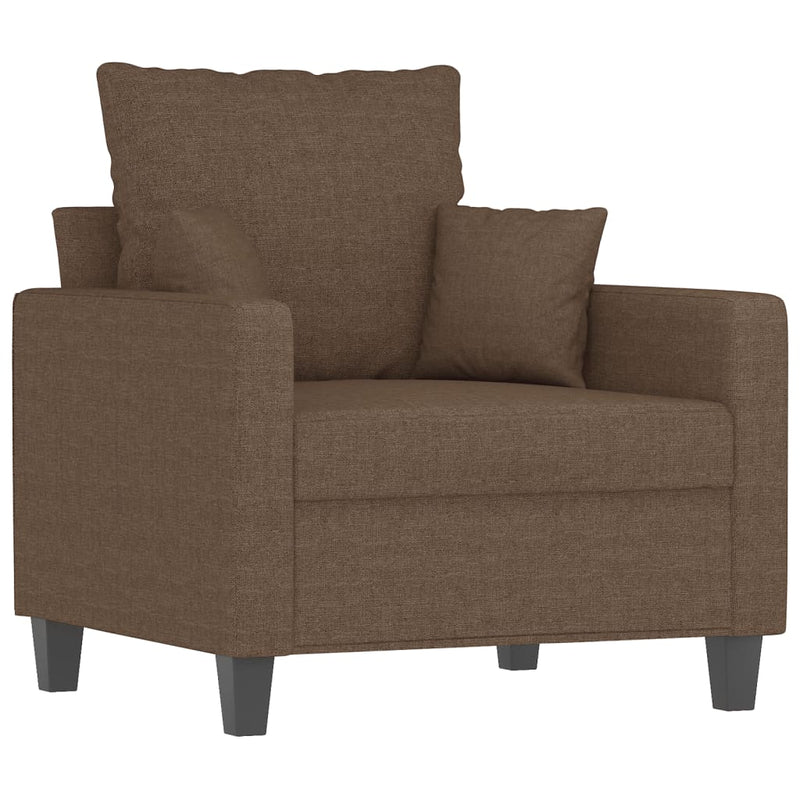Set de canapele cu perne, 4 piese, maro, textil