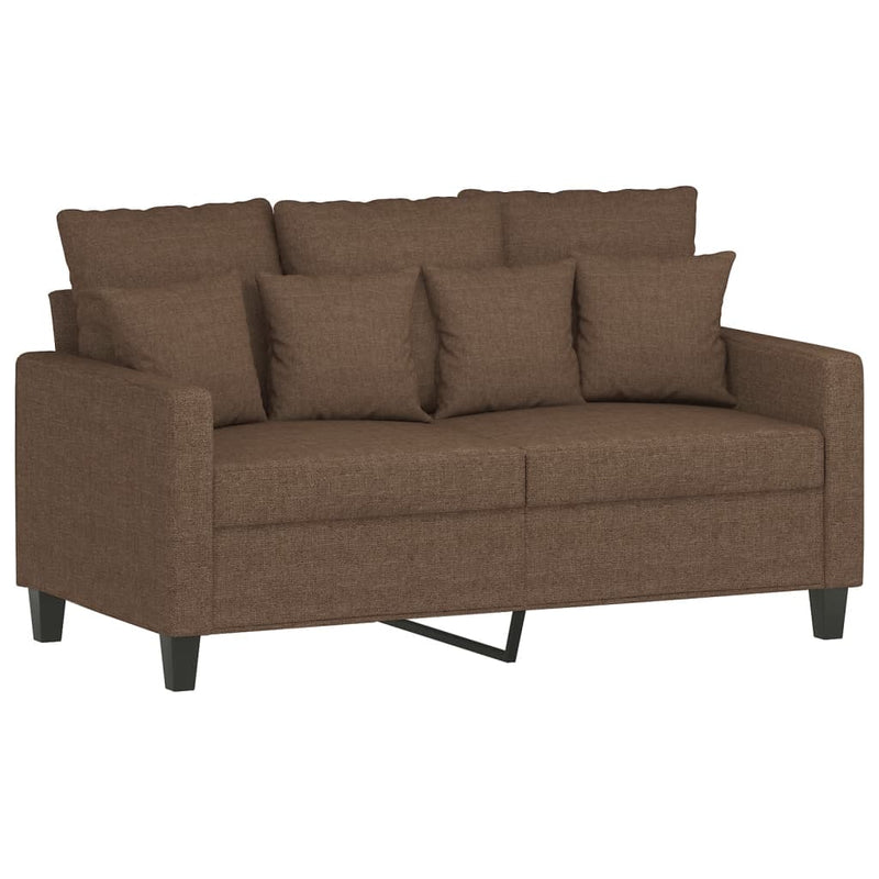 Set de canapele cu perne, 4 piese, maro, textil
