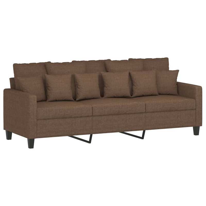 Set de canapele cu perne, 4 piese, maro, textil
