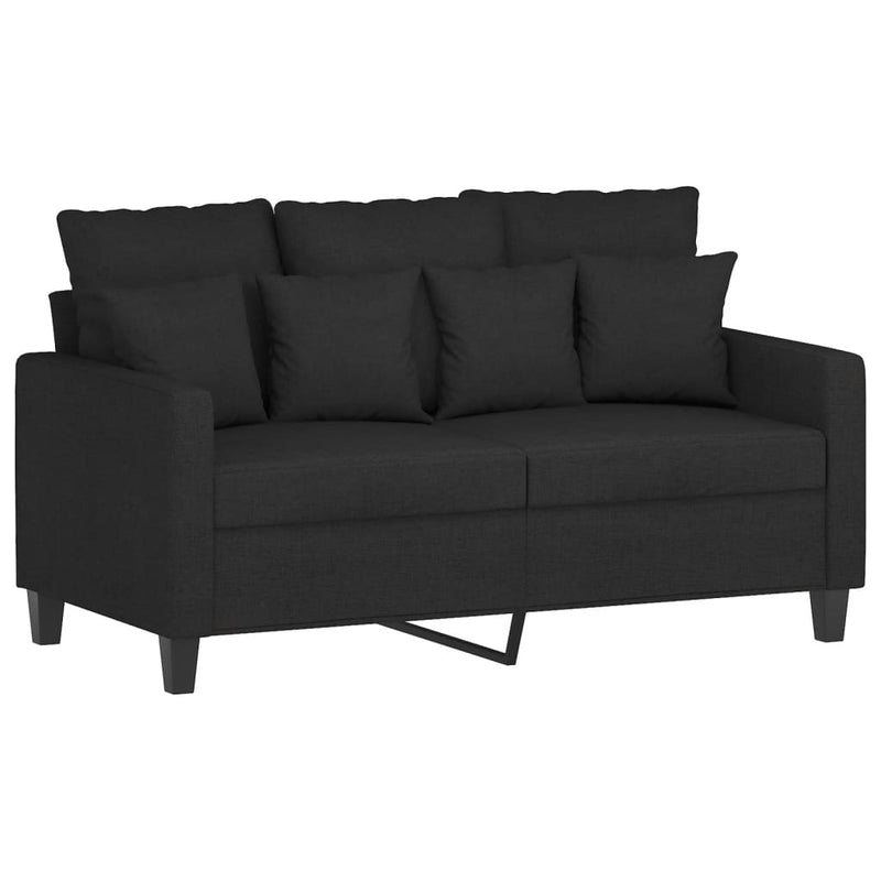 Set de canapele cu perne, 4 piese, negru, material textil