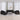 Set de canapele cu perne, 4 piese, negru, material textil