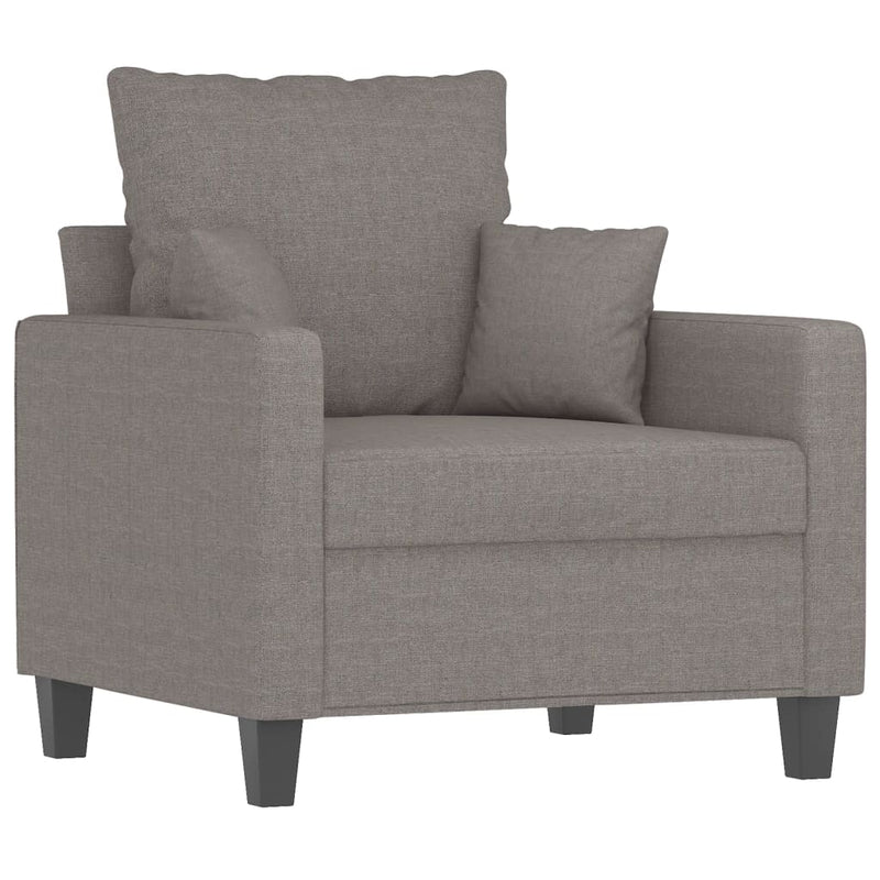 Set de canapele cu perne, 4 piese, gri taupe, textil